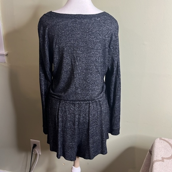 Aerie Cozy Charcoal Gray Long Sleeve Romper - Picture 5 of 14